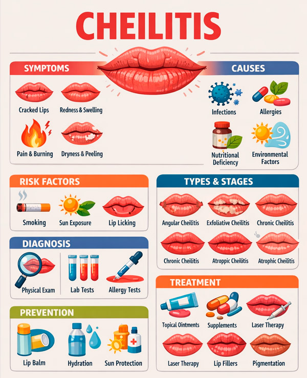 Chéilose: causes, symptômes, diagnostic, traitement et prévention ...